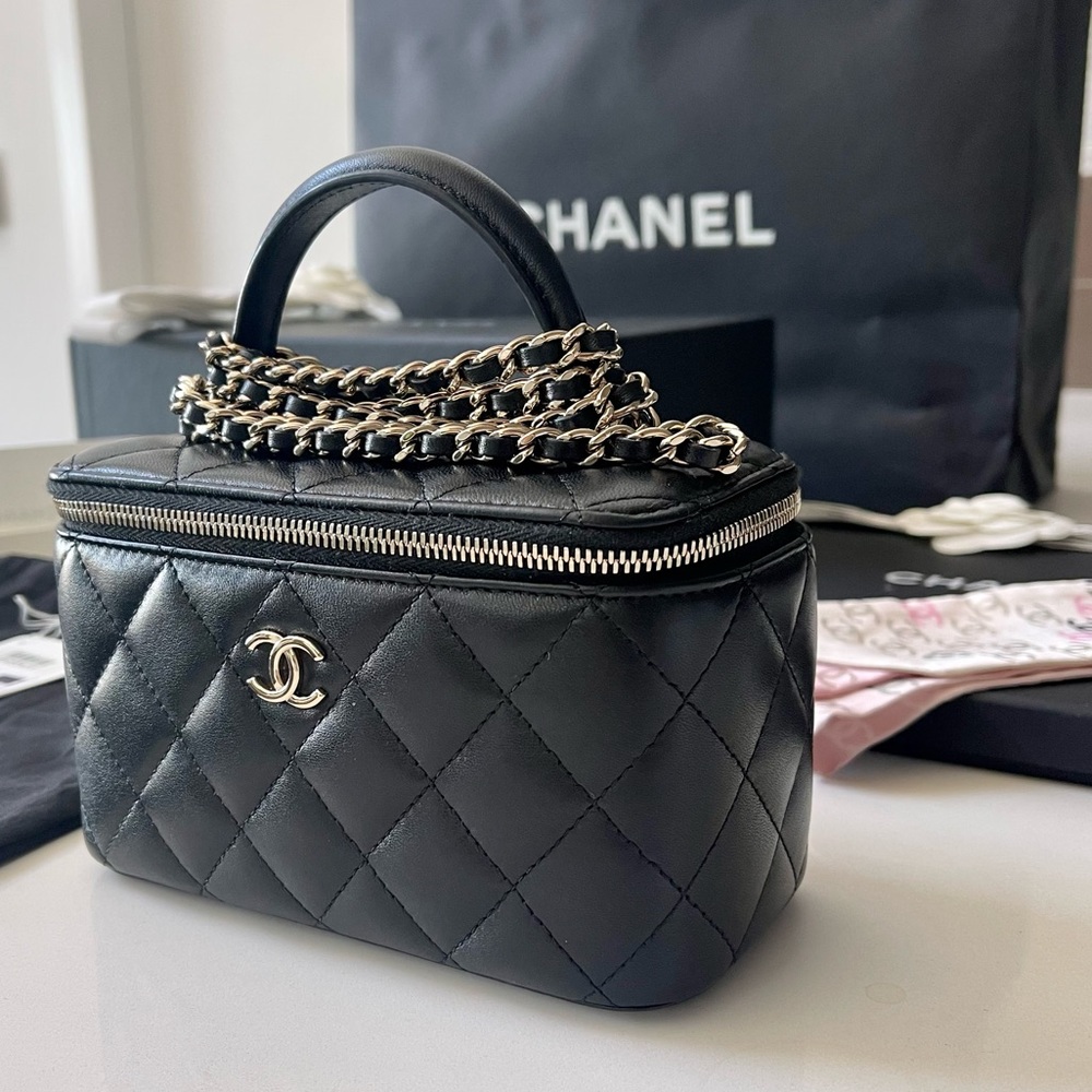 Chanel Top Handle Vanity Case w/ Chain